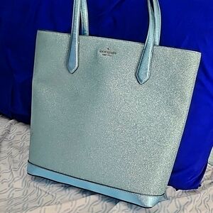 Glitter Light Blue Kate Spade Shoulder Bag Tote